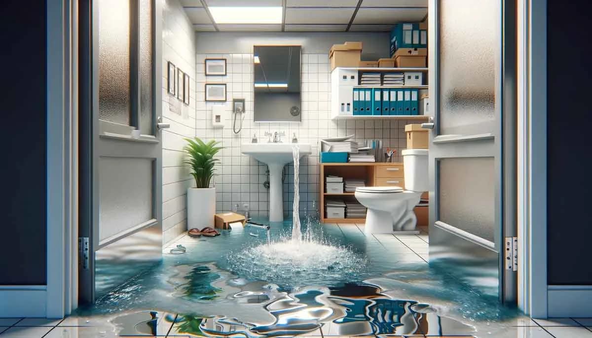 Water spreading across flooring during a water damage callout